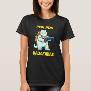 Space Astronaut Pew Madafakas Chonk Cat T-Shirt