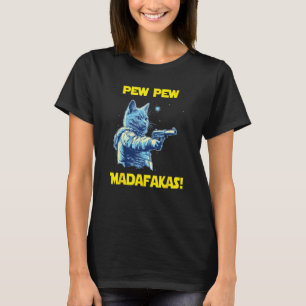 Space Astronaut Pew Madafakas Nebelung Cat 2 T-Shirt