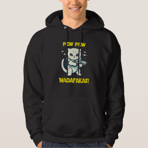 Space Astronaut Pew Madafakas Scottish Fold Cat Hoodie