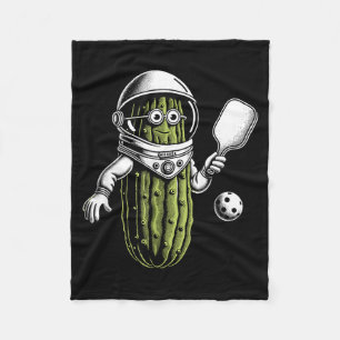 Space astronaut pickle playing pickleball pickle fleece blanket