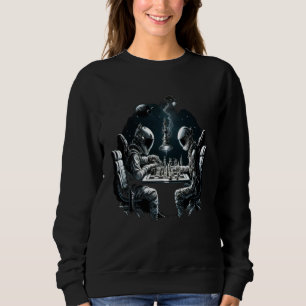 Space Astronaut Playing Chess Astronomy Spaceman Sweatshirt