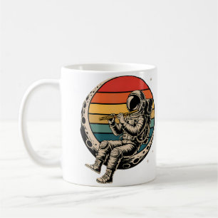 Space Astronaut Playing Flute Player Musician Flut Coffee Mug