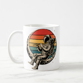 Space Astronaut Playing Flute Player Musician Flut Coffee Mug