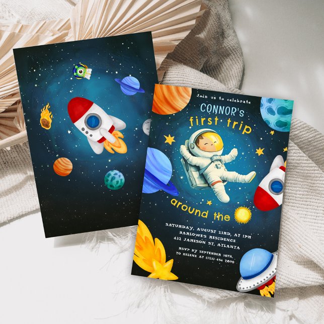 Space Astronaut Rocket Ship Planet Kids Birthday Invitation (Space Astronaut Rocket Ship Planet Kids Birthday Invitation)