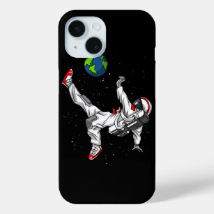 Space Astronaut Soccer Football Cosmic iPhone 15 Case