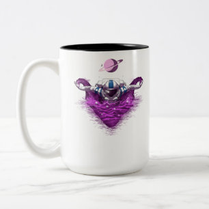 Space Astronaut Swimmer Two-Tone Coffee Mug