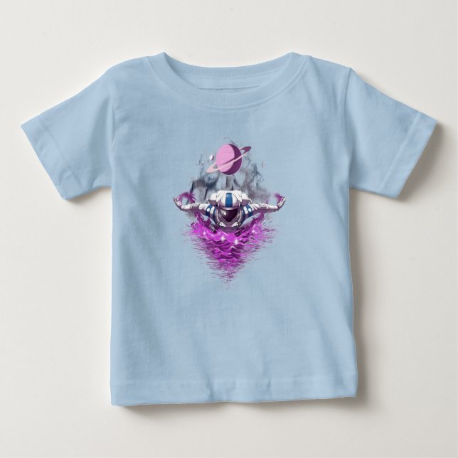 Space Astronaut Swimming Baby T-Shirt (Front)