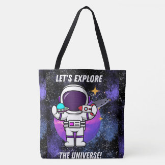  SPACE, ASTRONAUT, UFO, ROCKETSHIPS,UNIVERSE TOTE BAG