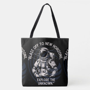 SPACE, ASTRONAUT, UFO, ROCKETSHIPS,UNIVERSE TOTE BAG
