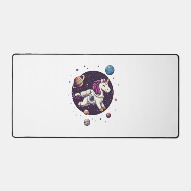 Space Astronaut Unicorn (1) Desk Mat (Front)