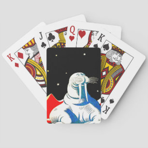Space Astronaut Walrus Playing Cards