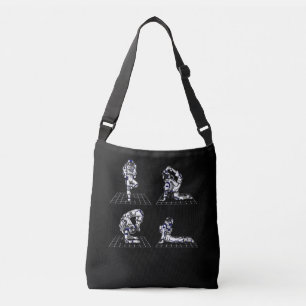 Space Astronaut Yoga Poses Crossbody Bag