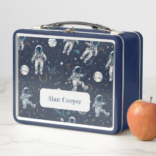Space Astronauts Stars & Planets Custom Kids' Metal Lunch Box