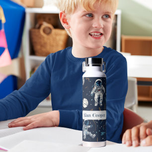 Space Astronauts Stars & Planets Custom Kids'  Water Bottle