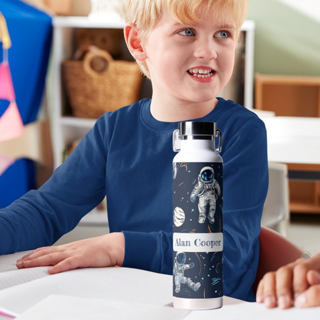Space Astronauts Stars & Planets Custom Kids'  Water Bottle (Creator Uploaded)