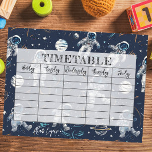 Space Astronauts Stars & Planets Kids' Timetable