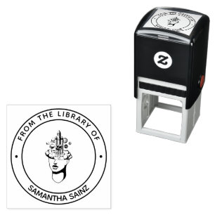 Space Astronomy Rocket From the Library Of Book Self-inking Stamp
