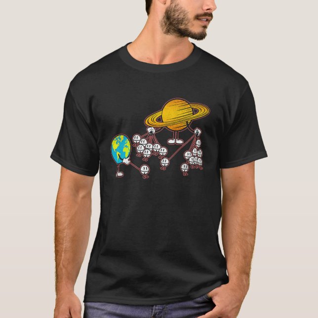 Space Astronomy Solar System Planet Earth Saturn M T-Shirt (Front)