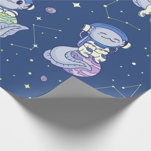 Space Axolotls Wrapping Paper (Corner)