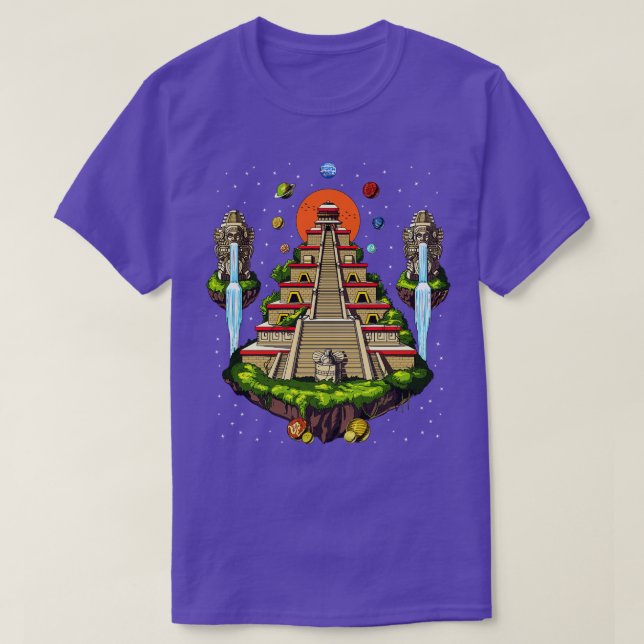 Space Aztec Pyramid T-Shirt (Design Front)