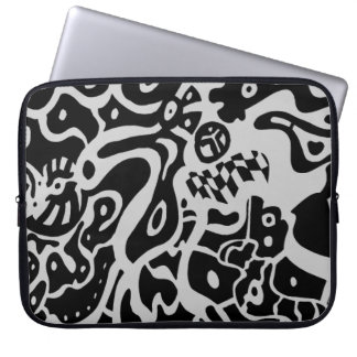 "Space" B&W Abstract Art Laptop Sleeve