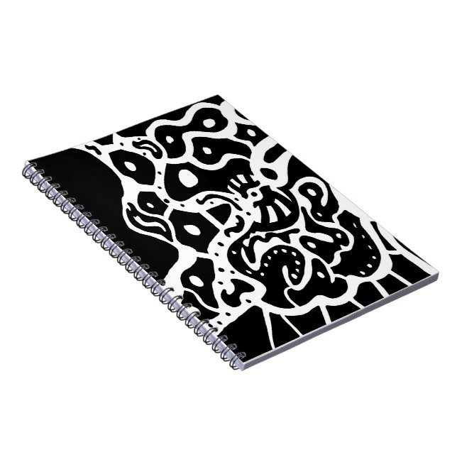 "Space" B&W Abstract Art Notebook (Right Side)