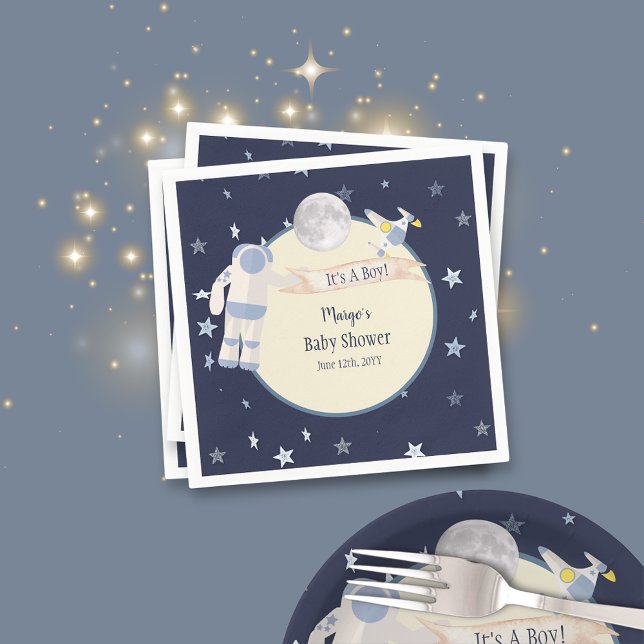 Space Baby Astronaut Baby Shower Napkin (Creator Uploaded)