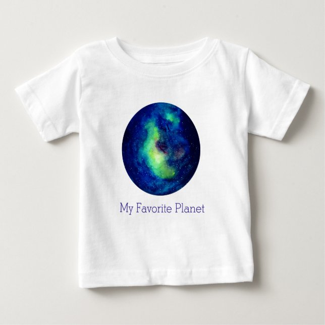 Space Baby Fine Jersey T-Shirt, White T-Shirt (Front)