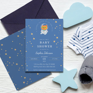 Space Baby Shower, Cute Cat, Cosmic Cutie Invitation