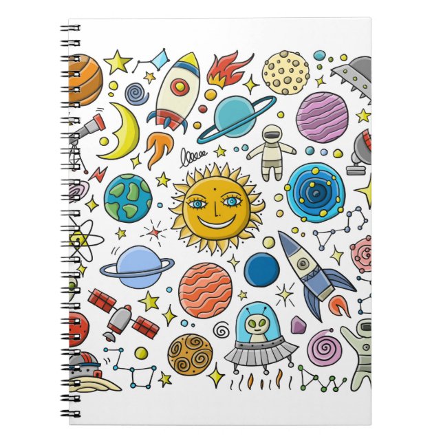 Space Background. Planets of the solar system. Roc Notebook (Front)