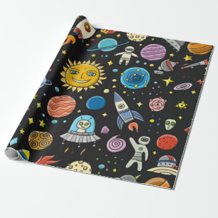 Space Background. Planets of the solar system. Roc Wrapping Paper