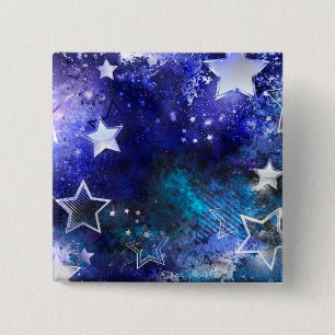 Space Background with Stars 15 Cm Square Badge