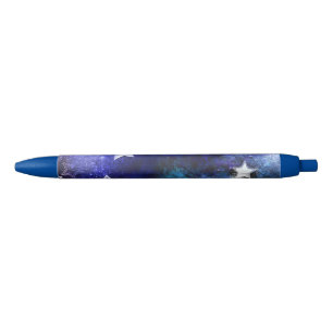 Space Background with Stars Black Ink Pen