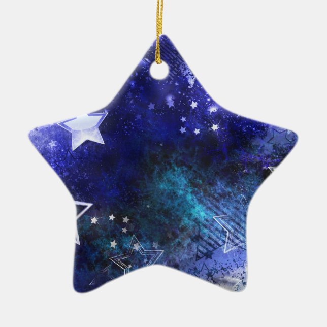 Space Background with Stars Ceramic Ornament (Front)