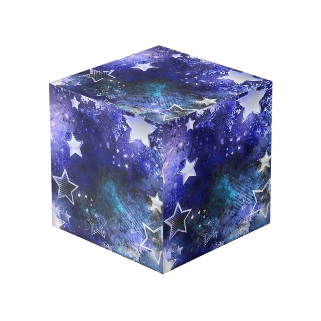 Space Background with Stars Cube (Front Angled)