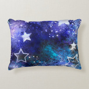 Space Background with Stars Decorative Cushion