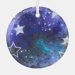 Space Background with Stars Glass Tree Decoration