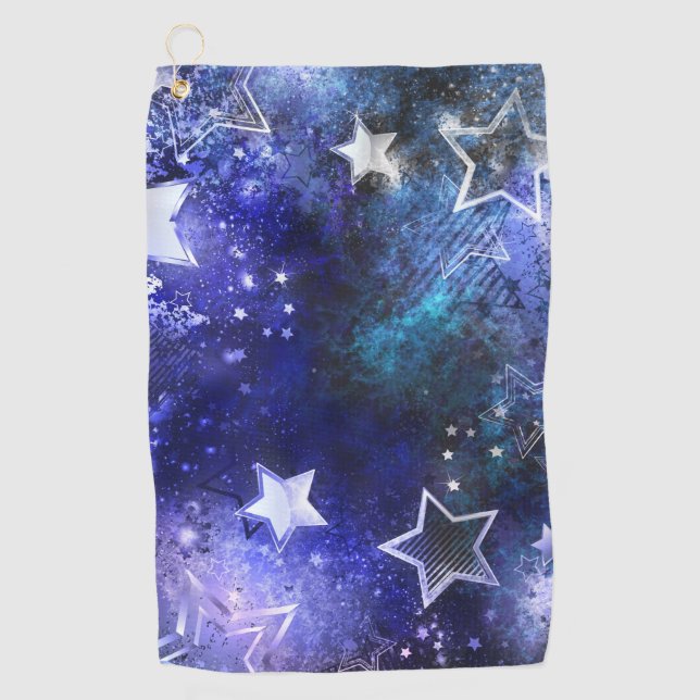 Space Background with Stars Golf Towel (Front)