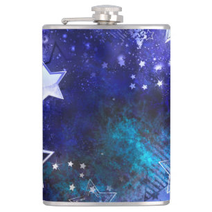 Space Background with Stars Hip Flask