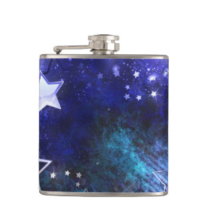 Space Background with Stars Hip Flask