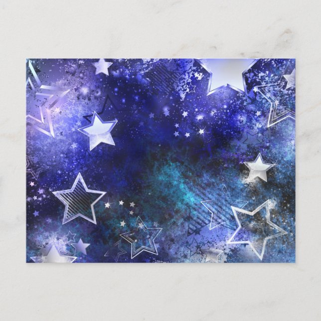 Space Background with Stars Holiday Postcard (Front)