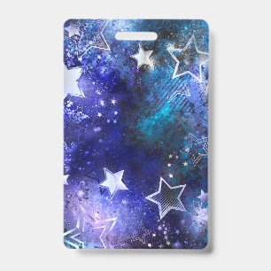 Space Background with Stars ID Badge