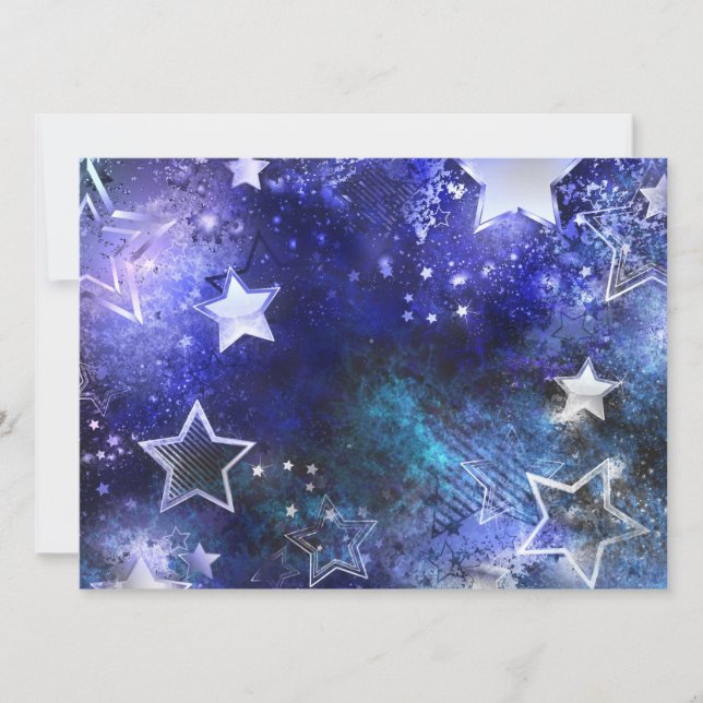Space Background with Stars Invitation (Front)