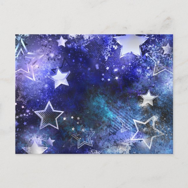 Space Background with Stars Invitation Postcard (Front)