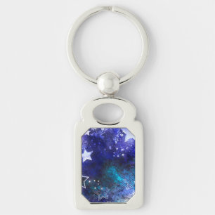 Space Background with Stars Key Ring