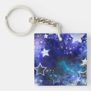 Space Background with Stars Key Ring