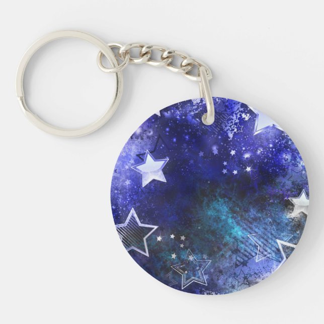 Space Background with Stars Key Ring (Front)