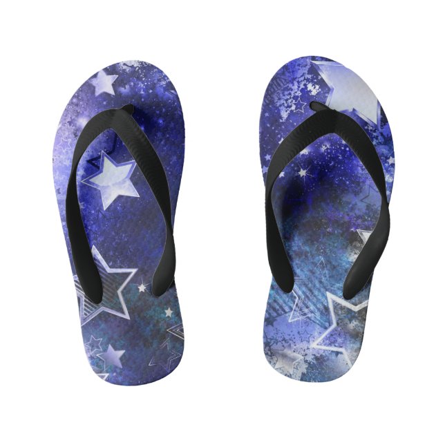 Space Background with Stars Kid's Thongs (Footbed)