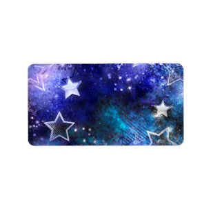 Space Background with Stars Label