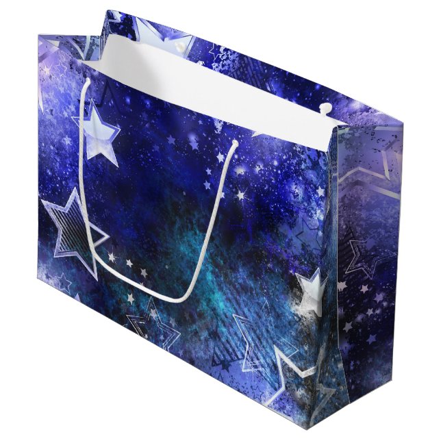 Space Background with Stars Large Gift Bag (Front Angled)